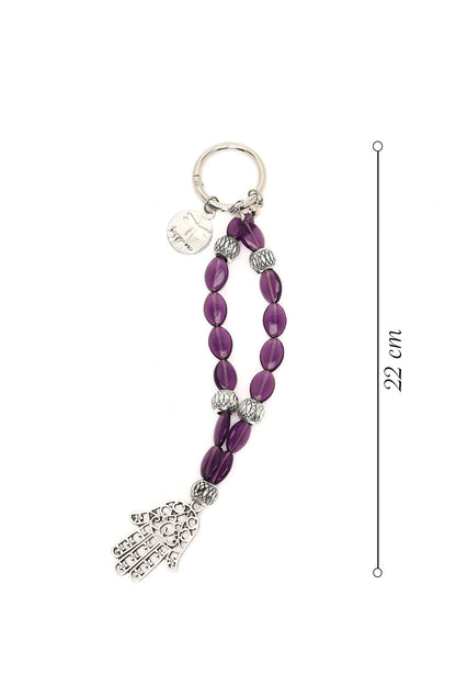 Kadın Mor Boncuklu Metal Charm