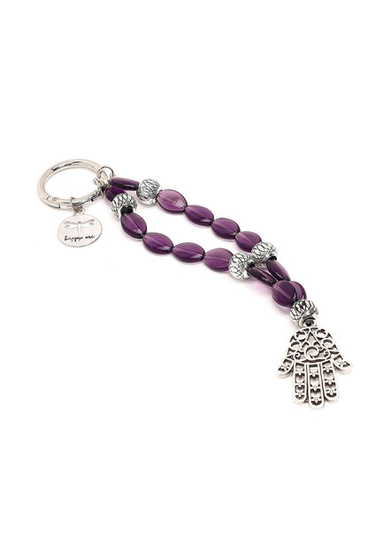Kadın Mor Boncuklu Metal Charm