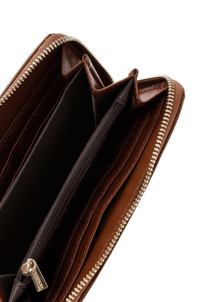 Kadın Kahverengi Baskılı Cüzdan