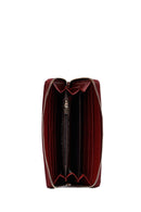 Kadın Bordo Baskılı Cüzdan