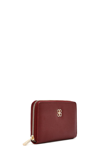 Kadın Bordo Baskılı Cüzdan