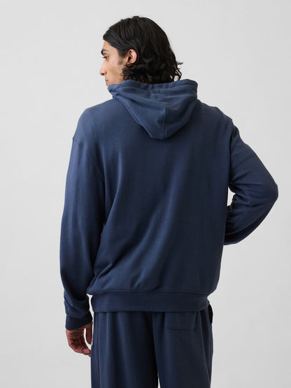 Açık Mavi Fransız Havlu Kumaş Relaxed Gap 1969 Logo Fermuarlı Sweatshirt