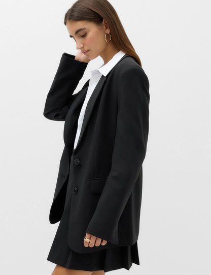 Düz Kesim Tek Düğmeli Blazer