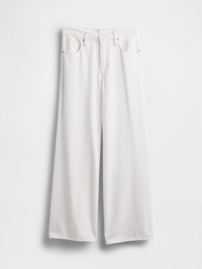 Beyaz Low Rise Ultrasoft Extra Baggy Jean Pantolon