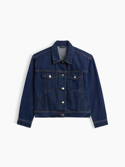 Koyu Mavi Relaxed Icon Denim Ceket