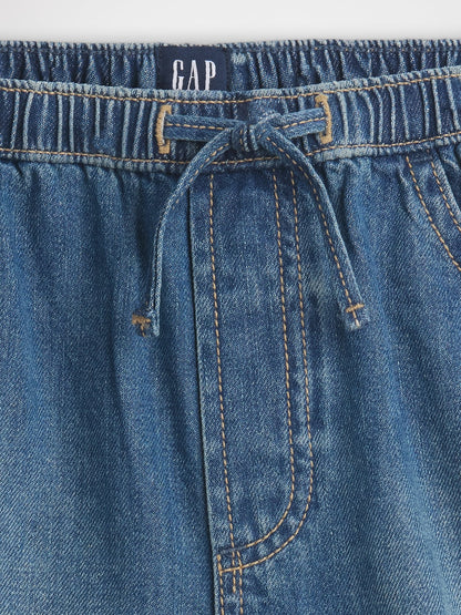 Mavi High Rise Denim Easy Dolphin Şort