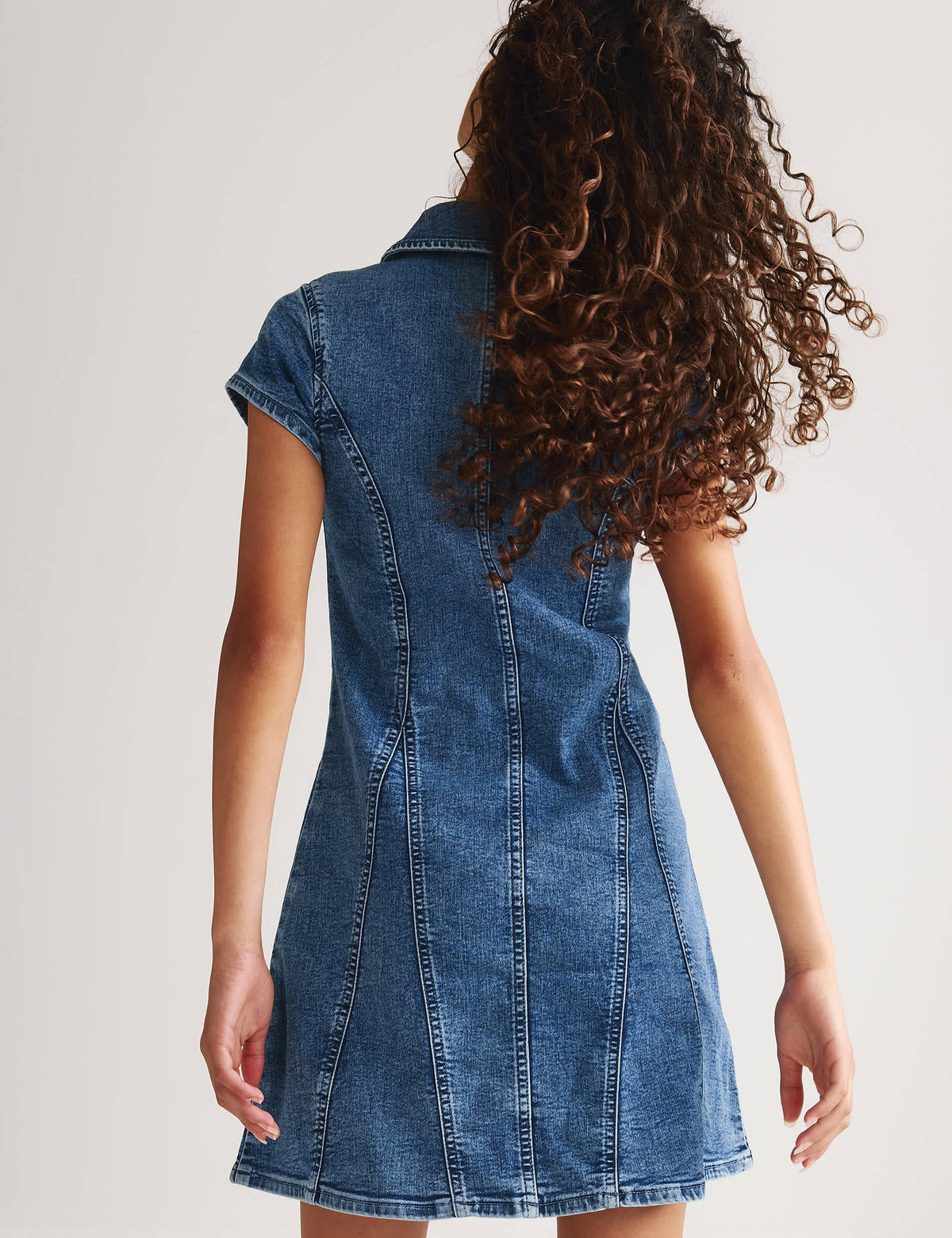 Kısa Kollu Denim Elbise