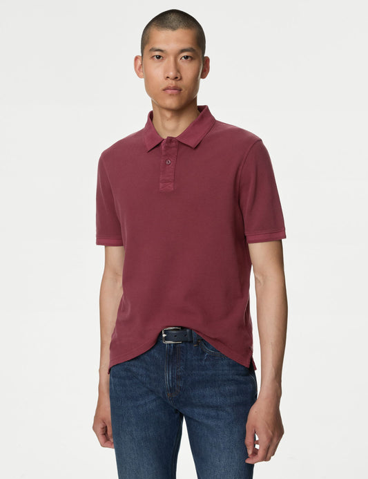 Saf Pamuklu Polo T-shirt