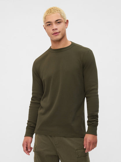 Haki Waffle-knit Crewneck T-shirt