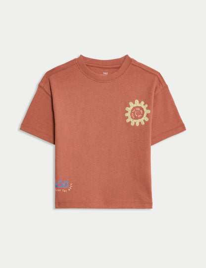 Saf Pamuklu Nakışlı T-shirt (2–8 Yaş)