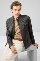 Kobe Erkek Bronz Deri Ceket