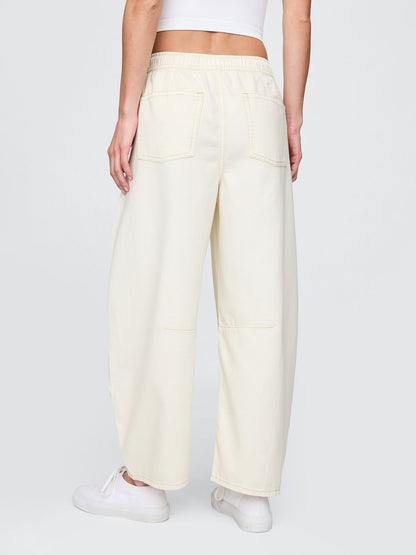 Bej Mid Rise Ultrasoft Kolay Horseshoe Jean Pantolon