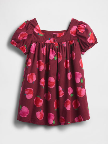 Bordo Puff-sleeve Elbise