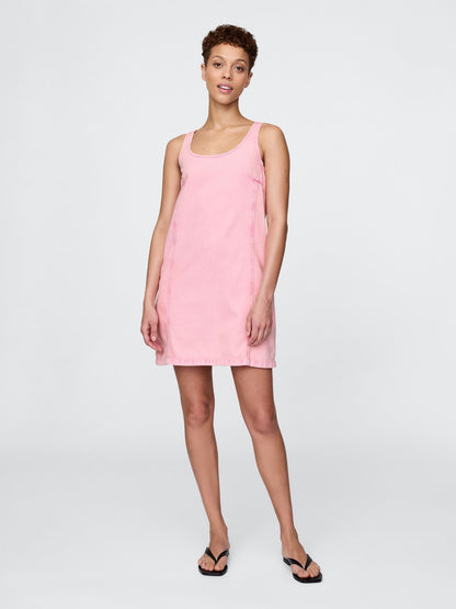 Pembe Ultrasoft Mini Denim Shift Elbise