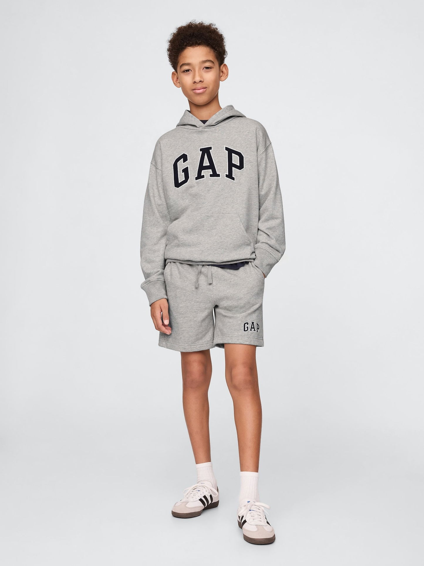 Gri Gap Logo Havlu Kumaş Şort