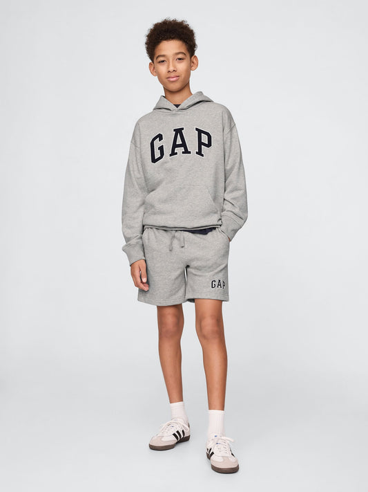 Gri Gap Logo Havlu Kumaş Şort