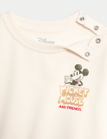 Pamuk Karışımlı Mickey Mouse:trade_mark: Sweatshirt (0-3 Yaş)