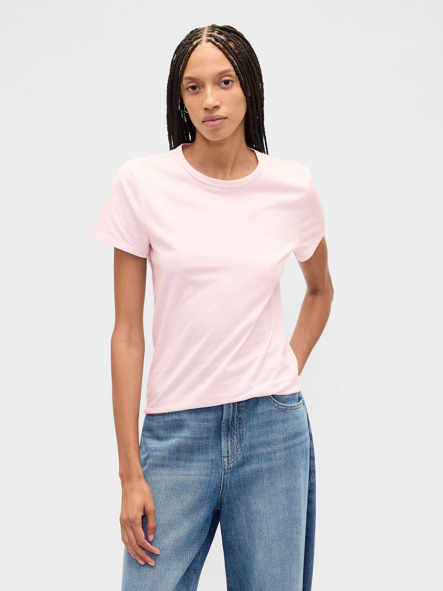 Pembe Favorite Bisiklet Yaka T-shirt