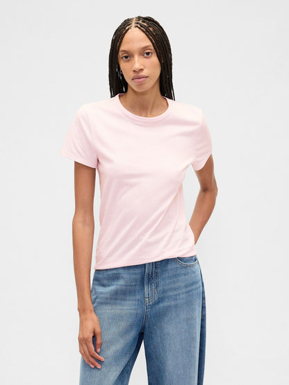 Pembe Favorite Bisiklet Yaka T-shirt
