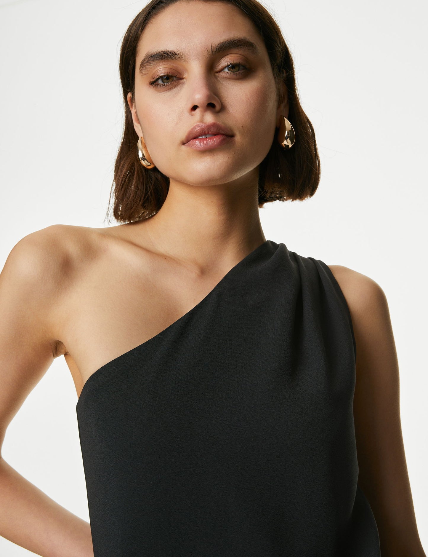 Regular Fit Tek Omuz Midi Elbise