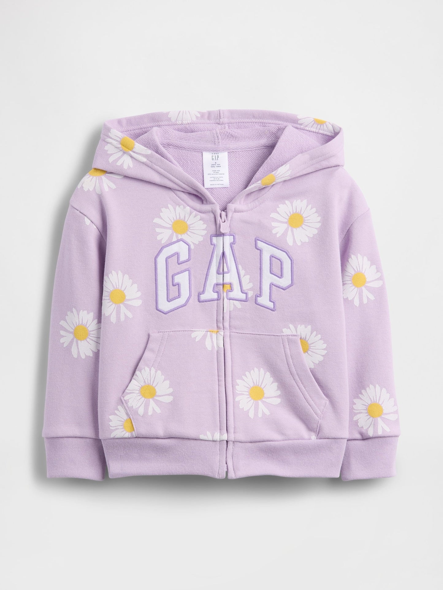 Lila Relaxed Logo Fransız Havlu Kumaş Fermuarlı Sweatshirt