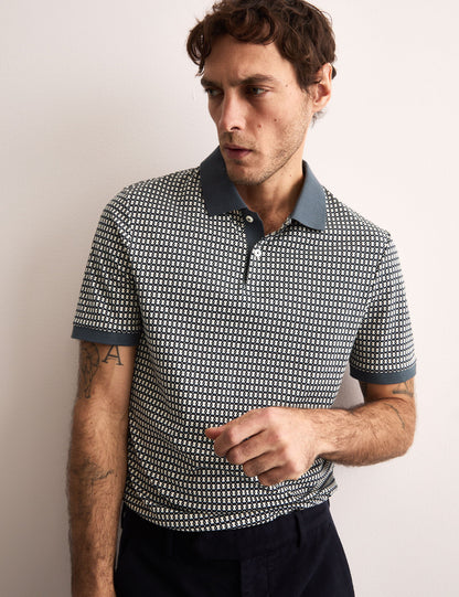 Saf Pamukludesenli Polo T-shirt
