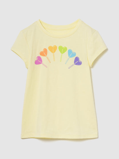 Sarı Grafik Baskılı T-shirt