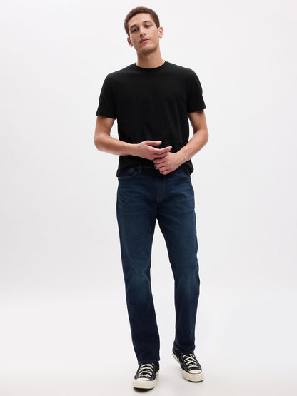 Siyah Klasik Bisiklet Yaka T-shirt