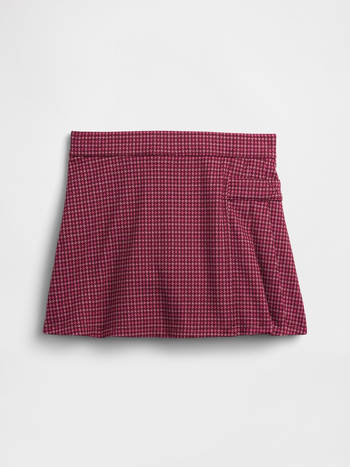Bordo Pull-on Pileli Şort Etek