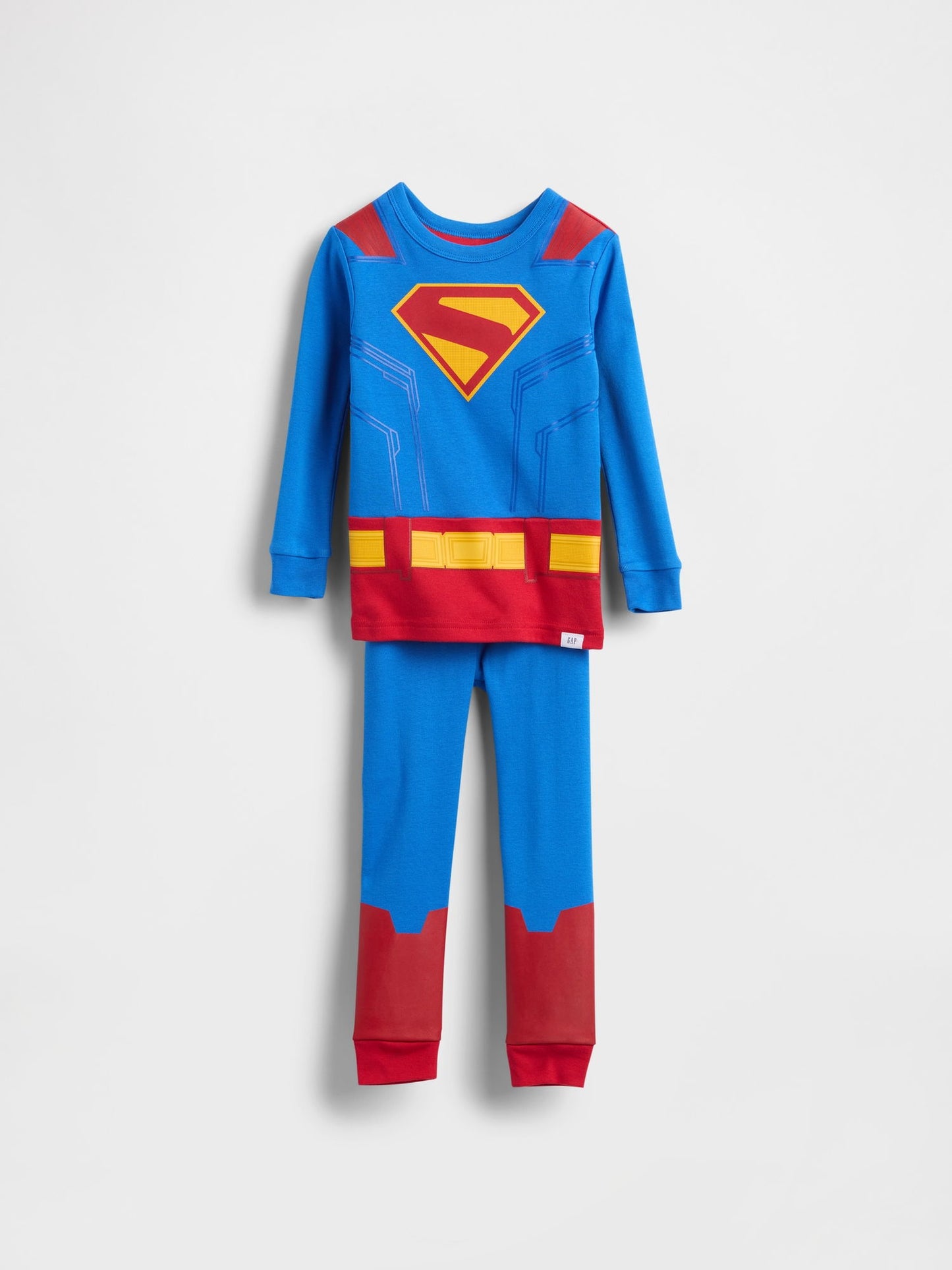 Mavi Organik Brushed Pamuk Superman Pijama Takımı