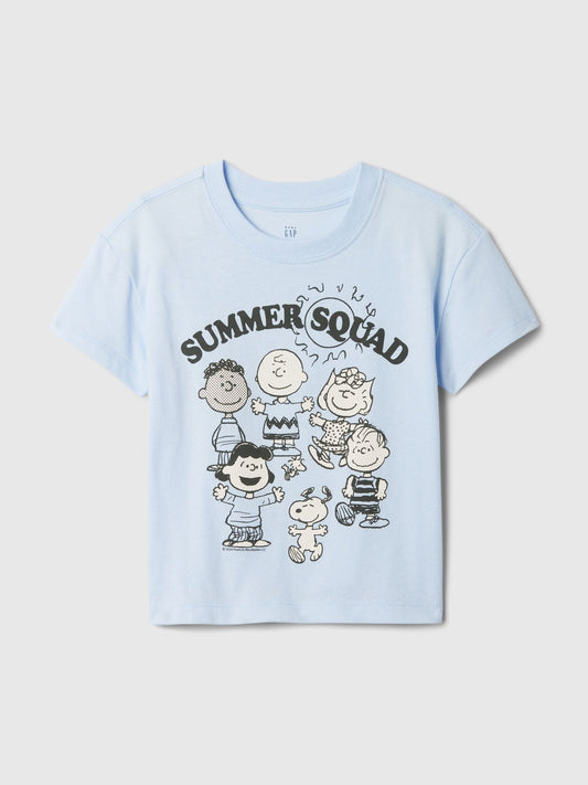 Açık Mavi Gap Logo Peanuts Grafikli T-Shirt