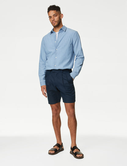Regular Fit Keten Şort