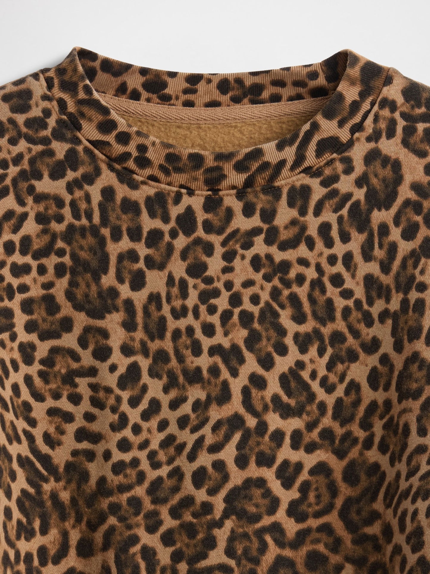 Kahverengi Vintagesoft Bisiklet Yaka Crop Sweatshirt