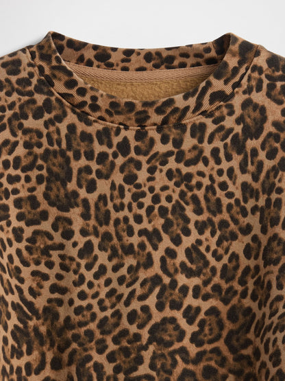 Kahverengi Vintagesoft Bisiklet Yaka Crop Sweatshirt