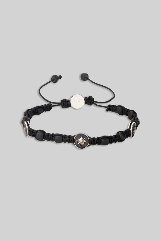 Hematit Taşlı Kutup Yıldızı Figürlü Gümüş Erkek Bileklik 07273619999