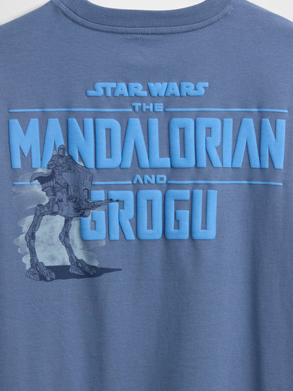 Açık Gri Star Wars Relaxed Grafik Baskılı T-shirt