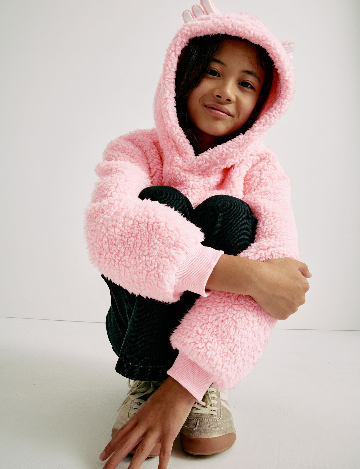 Squishmallows Kedili Borg Kapüşonlu Sweatshirt