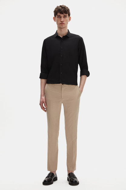 Tween Slim Fit Siyah Düz Travel Gömlek