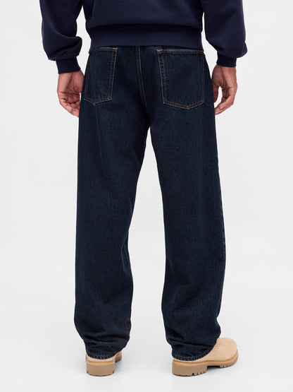 Koyu Mavi Baggy Jean Pantolon