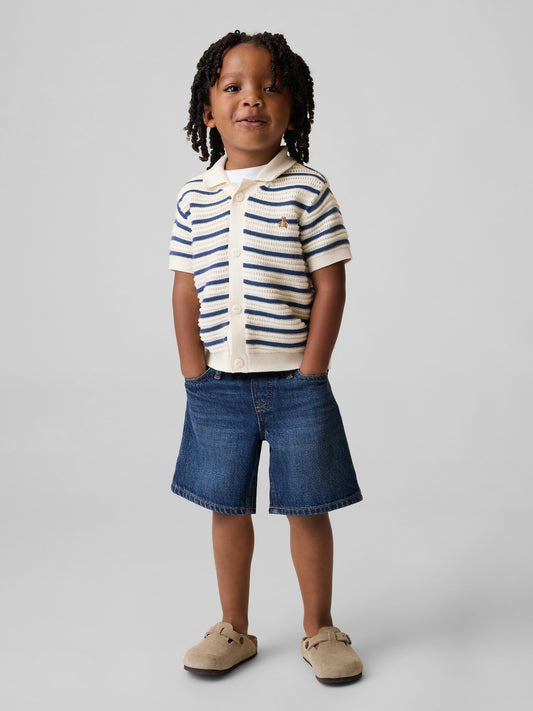Koyu Mavi Bebek & Küçük Çocuk Ultrasoft Denim Pull-on Baggy Şortlar