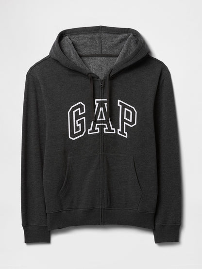 Koyu Gri Gap Logo Relaxed Fleece Fermuarlı Sweatshirt