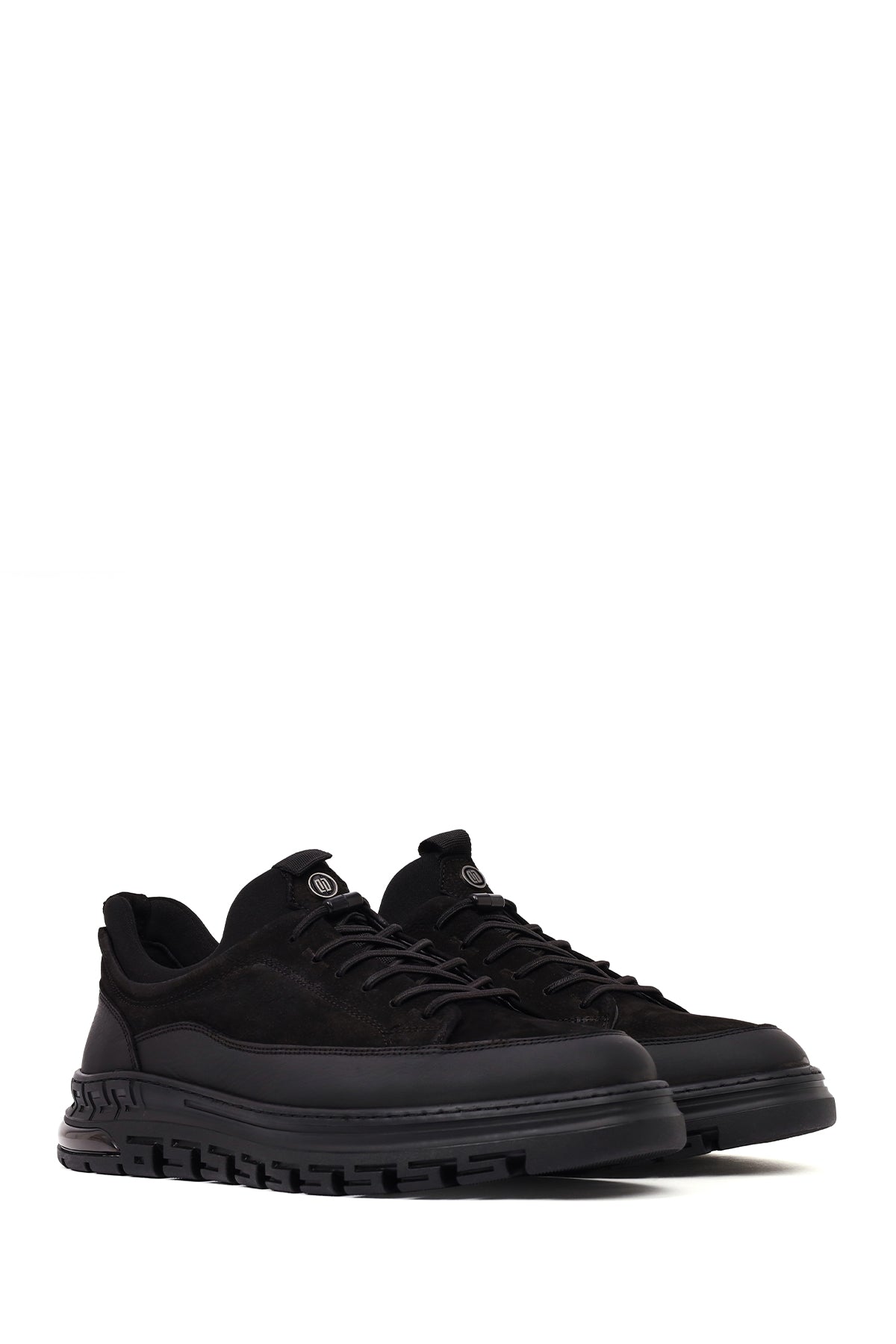 Erkek Siyah Bağcıklı Nubuk Deri Sneaker