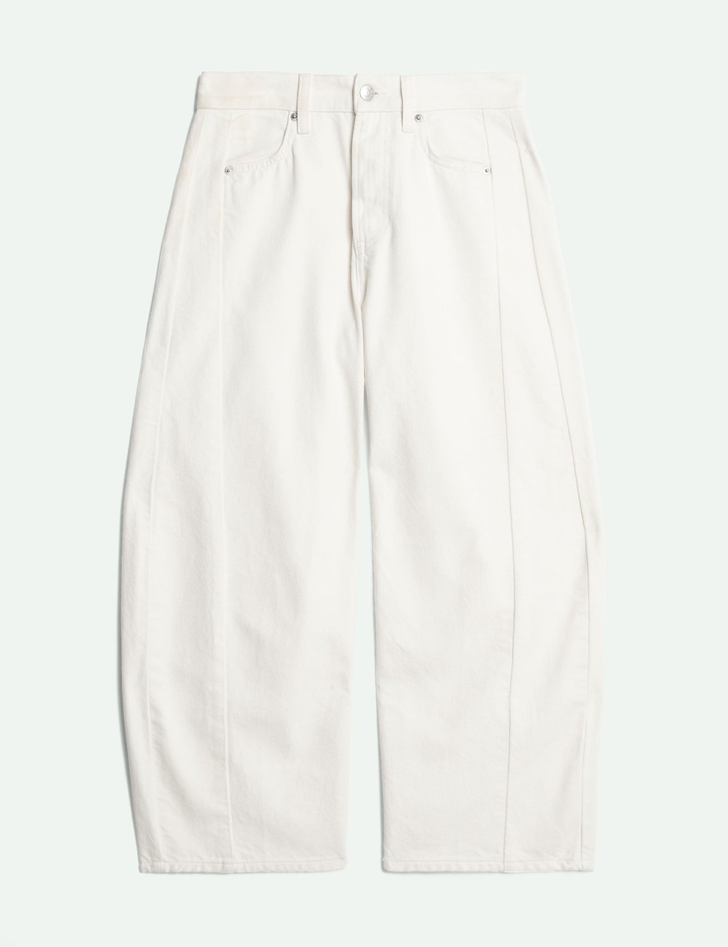 Saf Pamuklu Barrel Leg Jean Pantolon