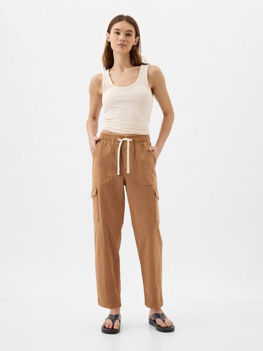 Kahverengi Bağcıklı Ease Kargo Jean Pantolon