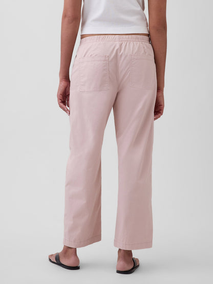Açık Pembe Mid Rise Easy Barrel Khaki Pantolon
