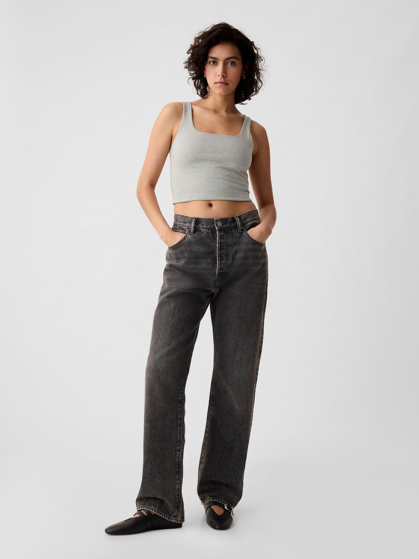 Gri Compact Jersey Crop Atlet