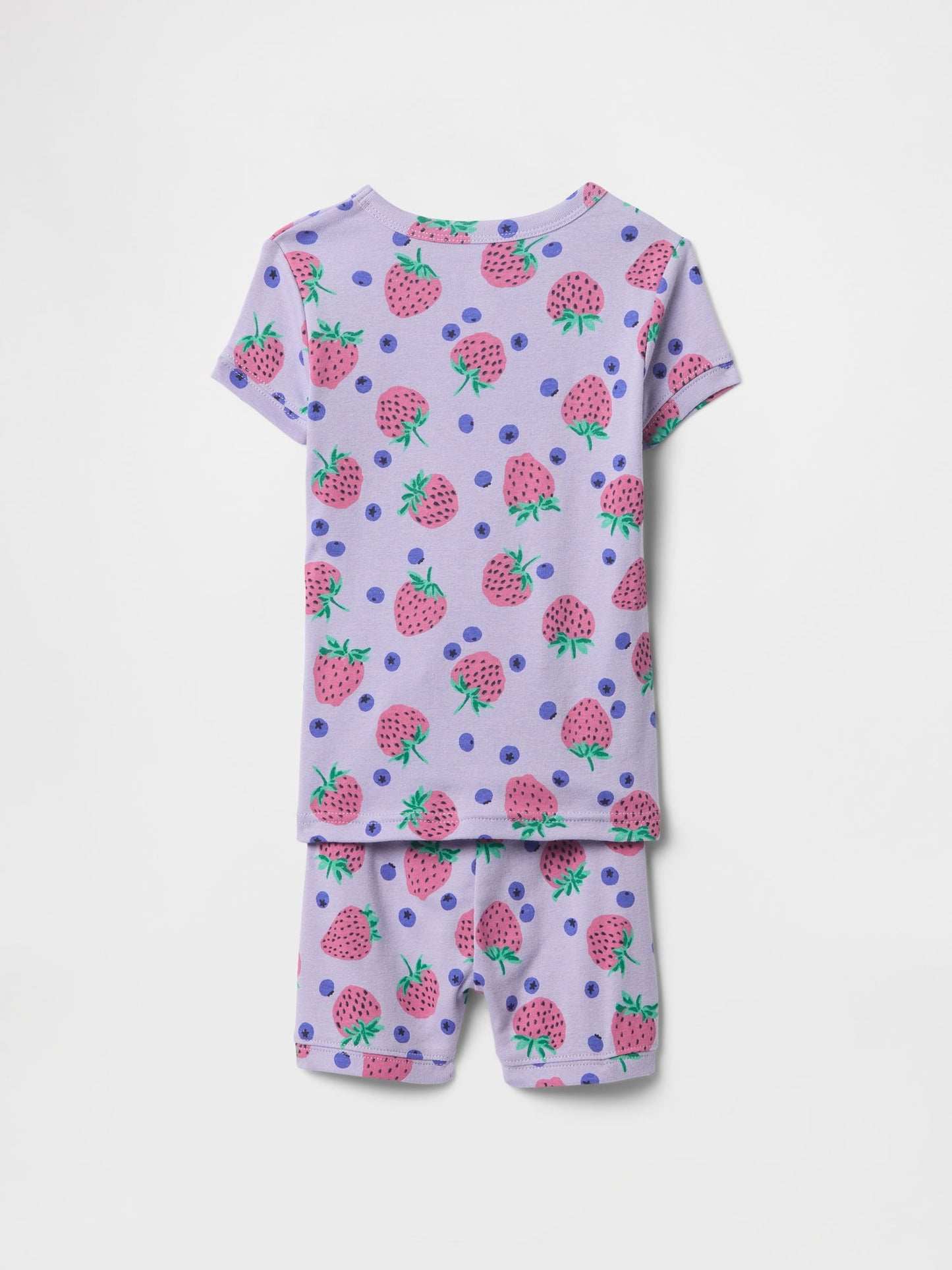 Mor Çilek Desenli Pijama Takımı