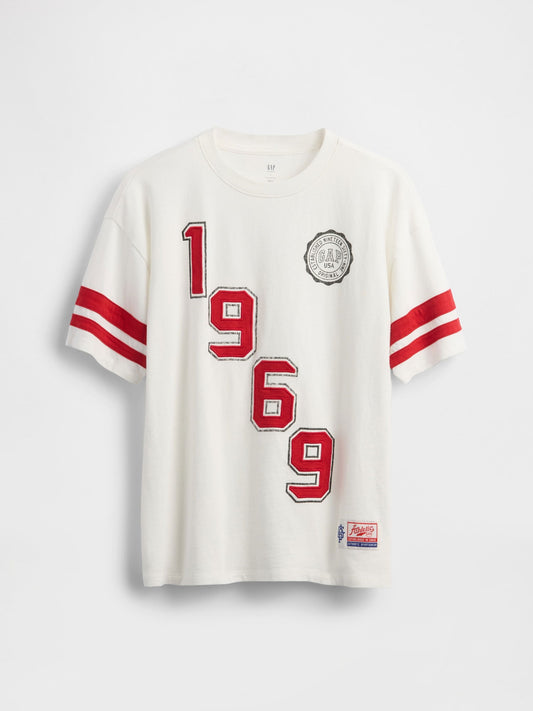 Beyaz Gap Logo Jersey T-Shirt