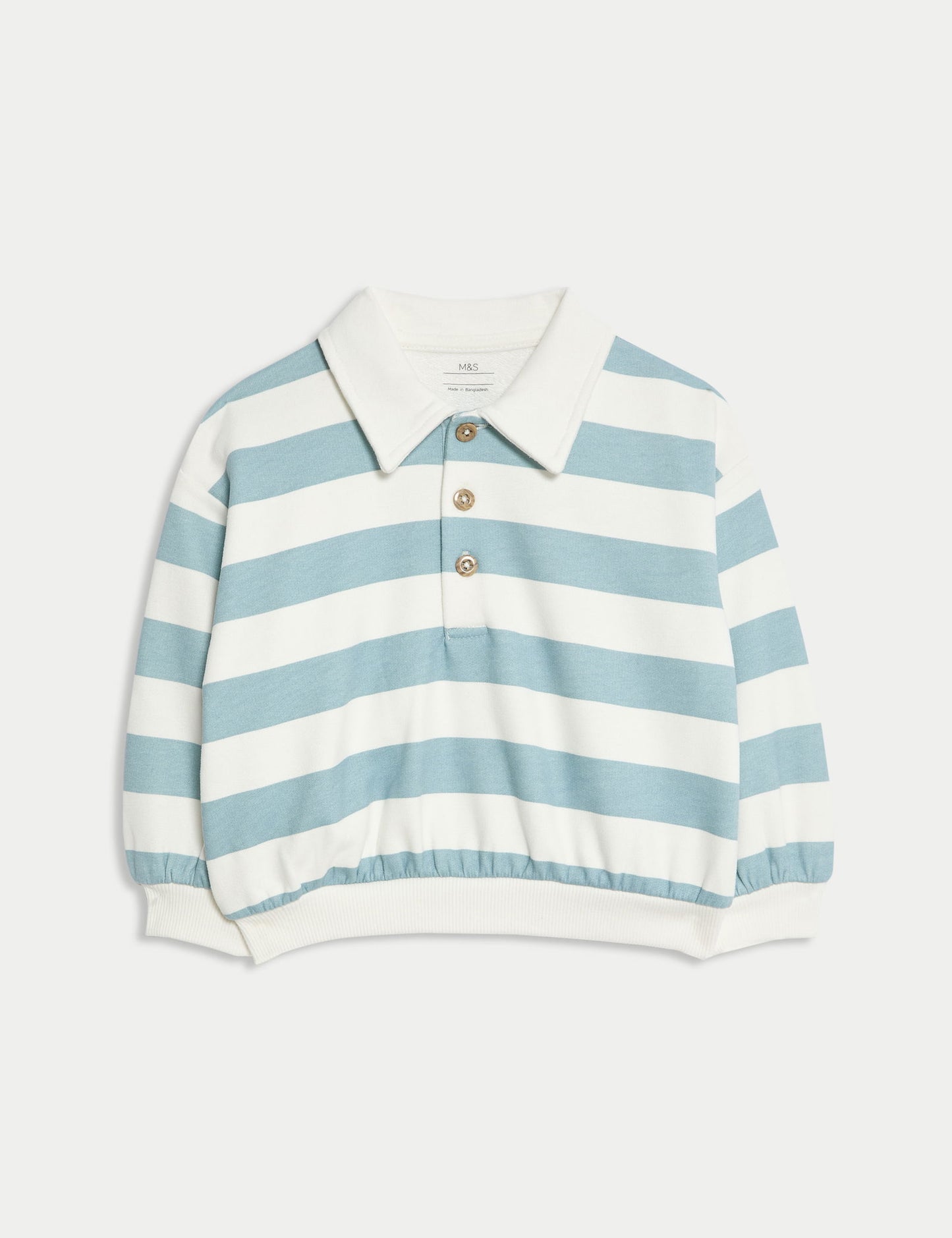 Pamuk Karışımlı Çizgili Rugby Sweatshirt