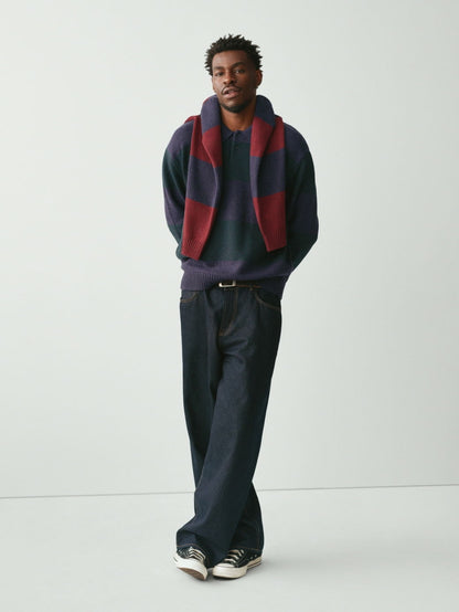 Koyu Mavi Extra Baggy Jean Pantolon